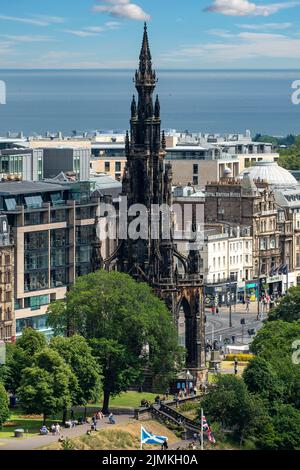 Scott Monument du château, Édimbourg, Mid-Lothian, Écosse Banque D'Images