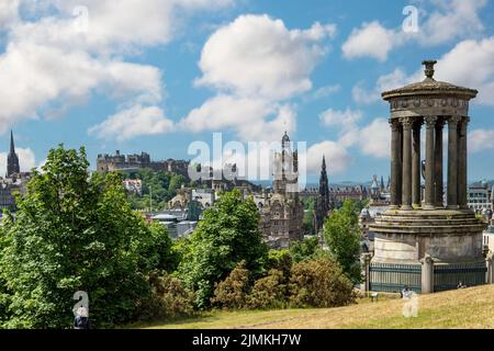 Monument Dugald Stewart sur Calton Hill, Édimbourg, Mid-Lothian, Écosse Banque D'Images