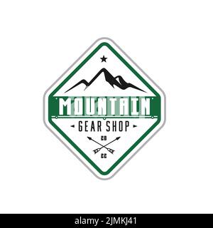Vintage Mountain logo Emblem Design inspiration Illustration de Vecteur