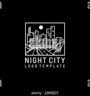 Logo « City Buildings and Highways at Night » Illustration de Vecteur