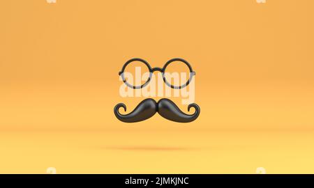 Masque de moustache et de lunettes 3D Banque D'Images
