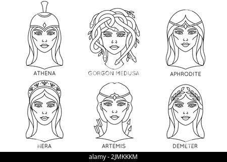 Collection de la déesse grecque Illustration de Vecteur