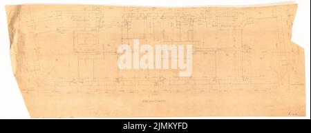 Poelzig Hans (1869-1936), reconception de la zone autour de Bülowplatz (Scheunenviertel) à Berlin (26 mars 1928): Grundriss EG Koblankstraße. Cassure légère sur le papier, 39,1 x 101,5 cm (y compris les bords de numérisation) Banque D'Images