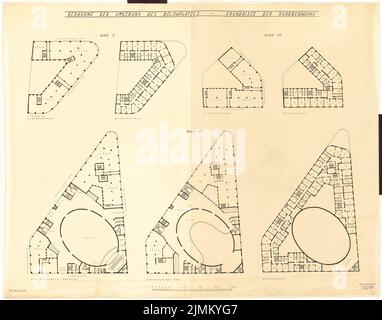 Poelzig Hans (1869-1936), reconception de la zone environnante de Bülowplatz (Scheunenviertel) à Berlin (1928): Grundrisse Rand Development 1: 200. Encre sur transparent, 93,3 x 118,8 cm (y compris les bords de numérisation) Banque D'Images