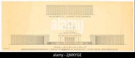 Poelzig Hans (1869-1936), refonte de la zone environnante de Bülowplatz (Scheunenviertel) à Berlin (1928) : façades développement de Rand 1 : 200. Crayon sur transparent, 50 x 128,5 cm (y compris les bords de numérisation) Banque D'Images