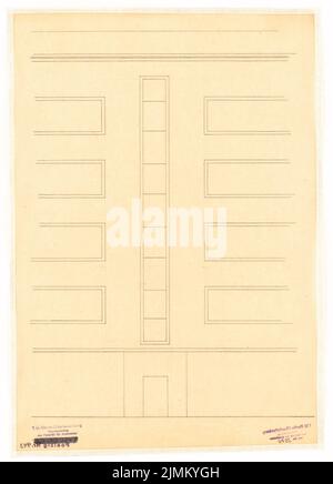 Poelzig Hans (1869-1936), refonte de la zone environnante de Bülowplatz (Scheunenviertel) à Berlin (1928): Détails de la façade. Crayon sur transparent, 49,3 x 35,5 cm (y compris les bords de numérisation) Banque D'Images