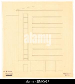 Poelzig Hans (1869-1936), refonte de la zone environnante de Bülowplatz (Scheunenviertel) à Berlin (1928): Détails de la façade. Crayon sur transparent, 49,8 x 47 cm (y compris les bords de numérisation) Banque D'Images