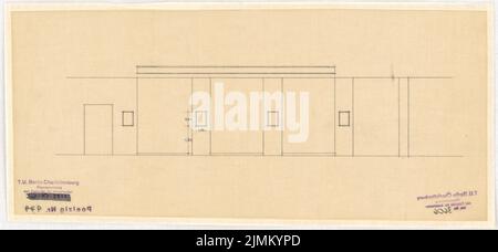 Poelzig Hans (1869-1936), Babylone Lichtpielhaus am Bülowplatz (Scheunenviertel), Berlin (1928-1929) : bloc 14, portes (salle de trésorerie?). Crayon sur transparent, 20 x 43,2 cm (y compris les bords de numérisation) Banque D'Images