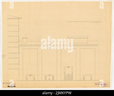 Poelzig Hans (1869-1936), Babylone Lichtpielhaus am Bülowplatz (Scheunenviertel), Berlin (22 janvier 1929) : bloc 14, vue de la Hirtenstraße 1:50. Crayon sur transparent, 55,7 x 70,5 cm (y compris les bords de numérisation) Banque D'Images