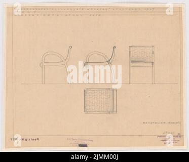 Poelzig Hans (1869-1936), exposition Werkbund Stuttgart-Weißenhof. Maison individuelle de type C 7 (27.04.1927): Chambre d'enfant, chaise 1:10. Crayon sur transparent, 31,3 x 38,9 cm (y compris les bords de numérisation) Banque D'Images