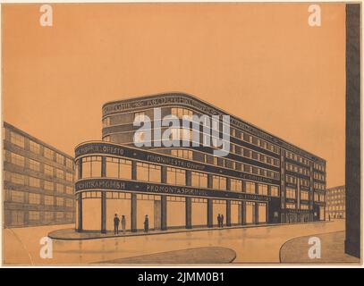 Poelzig Hans (1869-1936), Babylone Lichtpielhaus am Bülowplatz (Scheunenviertel), Berlin (1928-1929) : bloc 14, vue perspective. Charbon sur transparent, 70,3 x 95,5 cm (y compris les bords du balayage) Banque D'Images