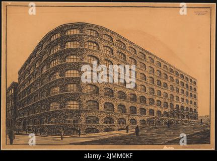 Poelzig Hans (1869-1936), Sigmund Goeritz AG, Chemnitz (1924-1926): Perspective. Charbon sur transparent, 64 x 91,9 cm (y compris les bords du balayage) Banque D'Images