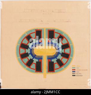 Poelzig Hans (1869-1936), studio de son, Berlin-Gatow (13 octobre 1930): Plan d'étage. Cassure légère sur le papier, 46,4 x 47,2 cm (y compris les bords de numérisation) Banque D'Images