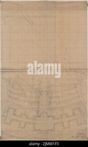 Poelzig Hans (1869-1936), I.G.-Colors à Francfort-sur-le-main. Bâtiment administratif (16 septembre 1929): Selon plan avec lignes hautes 1: 200. Crayon sur transparent, 231,4 x 146,3 cm (y compris les bords de numérisation) Banque D'Images