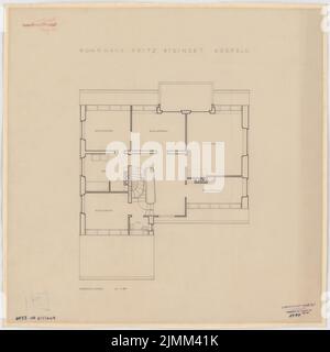 Poelzig Hans (1869-1936), immeuble résidentiel Fritz Steinert, Krefeld (sans année): Plan d'étage OG 1:50. Encre sur transparent, 51,2 x 51,1 cm (y compris les bords de numérisation) Banque D'Images