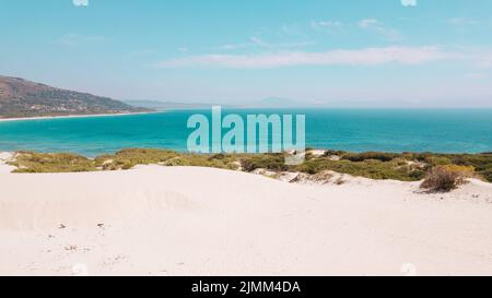 Vue sur la plage de sable Banque D'Images