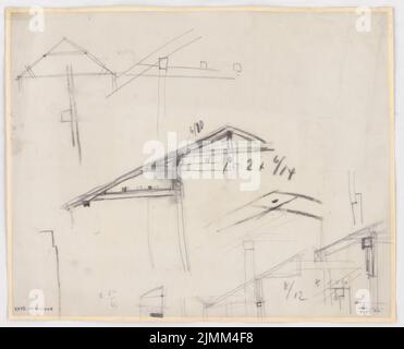 Poelzig Hans (1869-1936), la maison en pleine croissance (1931-1932): Construction de toit. Charbon sur transparent, 52 x 64,3 cm (y compris les bords du balayage) Banque D'Images