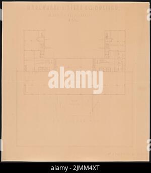 Falck, Georg, grand magasin Tietz à Breslau (02.10.1929): Plan d'étage toit hall et terrasse 1: 100. Cassure légère sur le papier, 102,5 x 94,7 cm (y compris les bords de numérisation) Banque D'Images