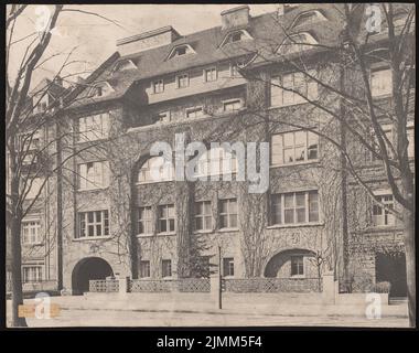 Poelzig Hans (1869-1936), groupe résidentiel Lauterbach à Wroclaw. Lauterbach et bâtiment commercial (1908) : façade (correspond à Inv.n° f 1482). Photo sur carton, 48,2 x 61,1 cm (y compris les bords de numérisation) Banque D'Images