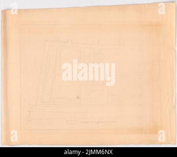 Poelzig Hans (1869-1936), Hôtel à Chemnitz (à l'Hôtel Chemnitz Hof) (1928): Plan du site 1: 500 (par Inv.No 3007). Cassure légère sur le papier, 84,8 x 101,7 cm (y compris les bords de numérisation) Banque D'Images