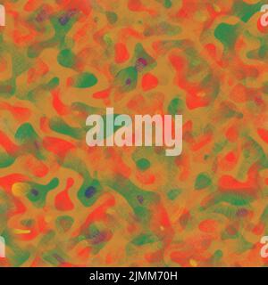 Motif camouflage orange et vert avec effet fourrure d'animal. Arrière-plan transparent. Banque D'Images