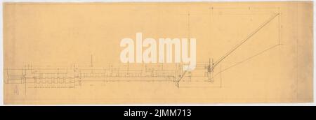 Messel Alfred (1853-1909), bâtiment administratif de l'AEG (Allgemeine Elektrizitätsgesellschaft) à Berlin (1905-1907) : découpe de façade. Crayon sur transparent, 50 x 148,2 cm (y compris les bords de numérisation) Banque D'Images