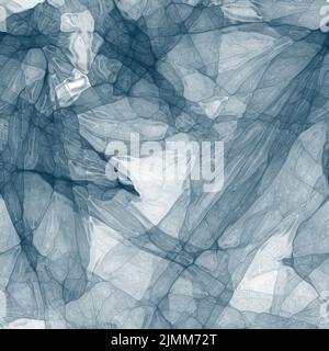Dessin bleu abstrait, effet de texture liquide. Fond blanc, motif sans couture Banque D'Images