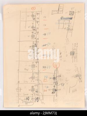 Poelzig Hans (1869-1936), Sigmund Goeritz AG, Chemnitz (1924-1926): Coupe. Crayon et crayon de couleur, 30,7 x 24,2 cm (y compris les bords de numérisation) Banque D'Images