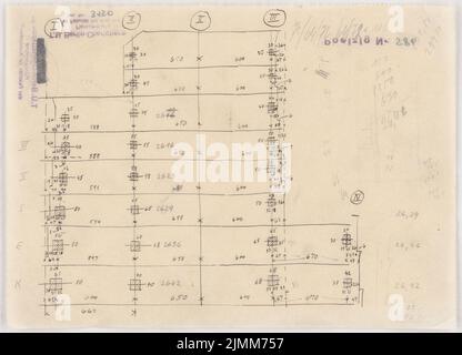 Poelzig Hans (1869-1936), Sigmund Goeritz AG, Chemnitz (1924-1926): Coupe. Encre sur transparent, 19,9 x 27,6 cm (y compris les bords de numérisation) Banque D'Images