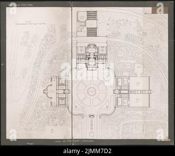 Brix & Genzmer, concours Groß-Berlin 1910. Auf Pichelswerder (1908-1910): Département 1: 500, installation sur Pichelswerder, Gymnasion. Encre sur papier, 153,3 x 182,7 cm (y compris les bords de numérisation) Banque D'Images