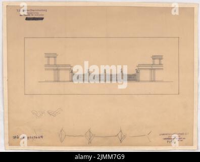 Poelzig Hans (1869-1936), boutiques au zoo de Berlin. Remodelage (05,1926) : grille de raccordement, vue. Crayon sur transparent, 26,8 x 35,4 cm (y compris les bords de numérisation) Banque D'Images