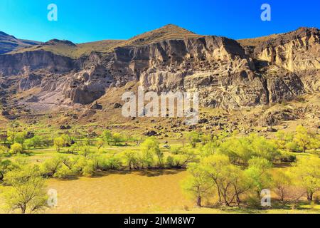 Monastère de la grotte de Vardzia et ville dans la roche, Géorgie Banque D'Images