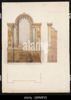 Orth August (1828-1901), Gethsemanekirche, Berlin-Prenzlauer Berg (1891-1893): Organe: 2 vues. Matériau/technologie N.N. enregistré, 71,7 x 53,8 cm (y compris les bords de numérisation) Banque D'Images