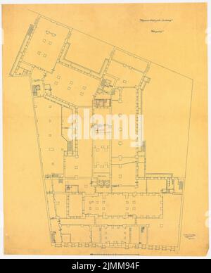 Messel Alfred (1853-1909), bâtiment administratif de l'AEG (Allgemeine Elektrizitätsgesellschaft) à Berlin (1905-1907), plan d'étage UG, encre sur transparent, tu UB Plan collection inv. N° 12067 Banque D'Images