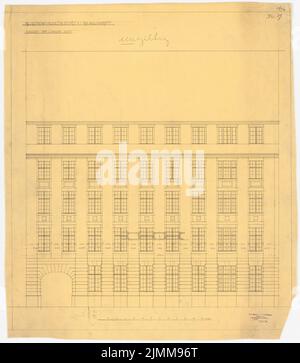 Messel Alfred (1853-1909), bâtiment administratif de l'AEG (General Elektrizitätsgesellschaft) à Berlin (1905-1907), façade, crayon sur transparent, tu UB Plan collection inv. N° 12074 Banque D'Images