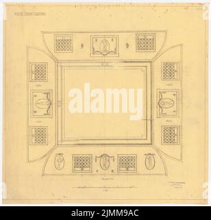 Messel Alfred (1853-1909), bâtiment administratif de l'AEG (Allgemeine Elektrizitätsgesellschaft) à Berlin (1905-1907), Vestibüldeck 1:25, crayon sur transparent, tu UB Plan collection Inv. N° 12113 Banque D'Images