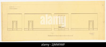 Messel Alfred (1853-1909), bâtiment administratif de l'AEG (Allgemeine Elektrizitätsgesellschaft) à Berlin (1905-1907), revêtement mural pour salles de conseil, crayon sur transparent, tu UB Plan collection Inv. N° 12194 Banque D'Images