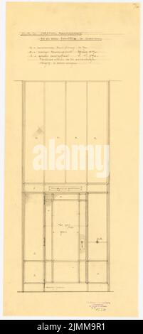 Messel Alfred (1853-1909), bâtiment administratif de l'AEG (General Elektrizitätsgesellschaft) à Berlin (1905-1907), mur d'extrémité d'ascenseur, crayon sur transparent, tu UB Plan inv. N° 12210 Banque D'Images