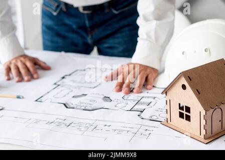 Projet de vérification d'architecte à angle élevé Banque D'Images