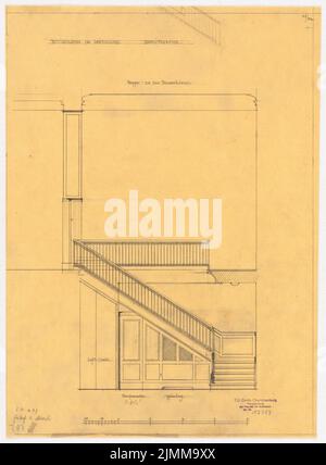 Messel Alfred (1853-1909), immeuble commercial de la Banque nationale, Berlin (10 avril 1907), escalier en voûte, crayon sur transparent, Tu UB Plan collection inv. N° 12253 Banque D'Images