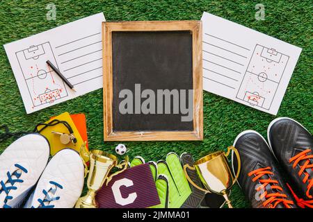 Football concept avec ardoise Banque D'Images