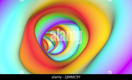 Tunnel de couleurs abstrait 3D moderne rendu Digital art 3D Banque D'Images