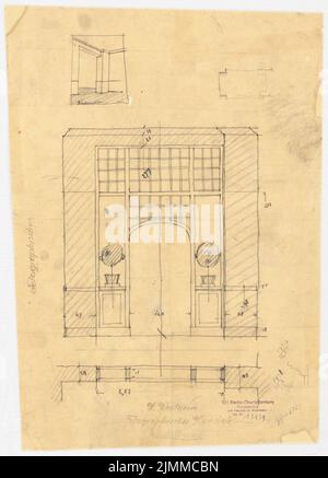 Messel Alfred (1853-1909), Wertheim, Berlin. (?) (Sans dat.), studio de photos avec vue sur mur, crayon sur transparent, tu UB Plan collection inv. N° 12828 Banque D'Images