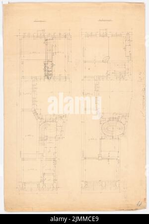 Messel Alfred (1853-1909), immeuble d'appartements et de commerces, Berlin (1893), Grundriss EG et 1st étages, crayon sur papier, tu UB Plan collection inv. N° 12851 Banque D'Images