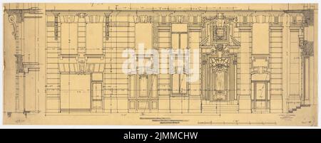 Messel & Altgelt, Etagenwohnhaus Tauentzienstraße 14, Berlin (15 mai 1895), vue EG 1:25, Encre sur transparent, tu UB Plan collection inv. N° 12894 Banque D'Images