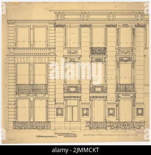 Messel & Altgelt, Etagenwohnhaus Tauentzienstraße 14, Berlin (1895), détail façade des étages supérieurs 1:25, encre sur transparent, tu UB Plan collection inv. N° 12895 Banque D'Images