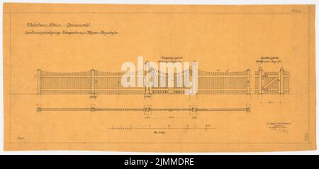 Messel Alfred (1853-1909), Villa Dr. Richard Schöne, Berlin-Grunewald (1907), porte de jardin, 1:25, crayon sur transparent, Tu UB Plan collection inv. N° 13193 Banque D'Images