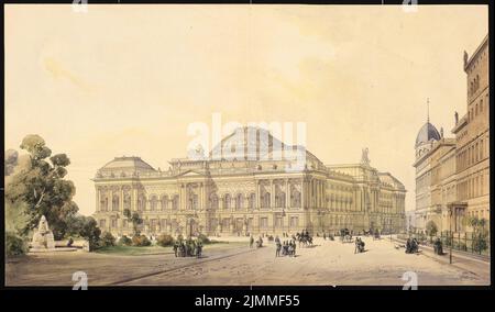 Busse & Schwechten, Reichstag, Berlin (1882), vue depuis la porte de Brandebourg, aquarelle de Tusche sur carton, tu UB Plan collection inv. N° 8080 Banque D'Images