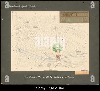 Brix & Genzmer, Groß-Berlin 1910. Hallesches Tor (1908-1910) : plan du site de Hhalech. Encre et encre de couleur excessive sur le papier, 49,6 x 57,8 cm (y compris les bords de numérisation) Banque D'Images