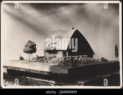 Poelzig Hans (1869-1936), immeuble résidentiel Fritz Steinert, Krefeld (sans l'année): Modèle. Photo sur papier, 12,7 x 17,5 cm (bords de numérisation inclus) Banque D'Images